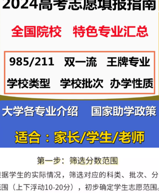 自费购买素材!2024高考志愿填报录取分数线+专业排名大数据电子表格合集,助力高考素材